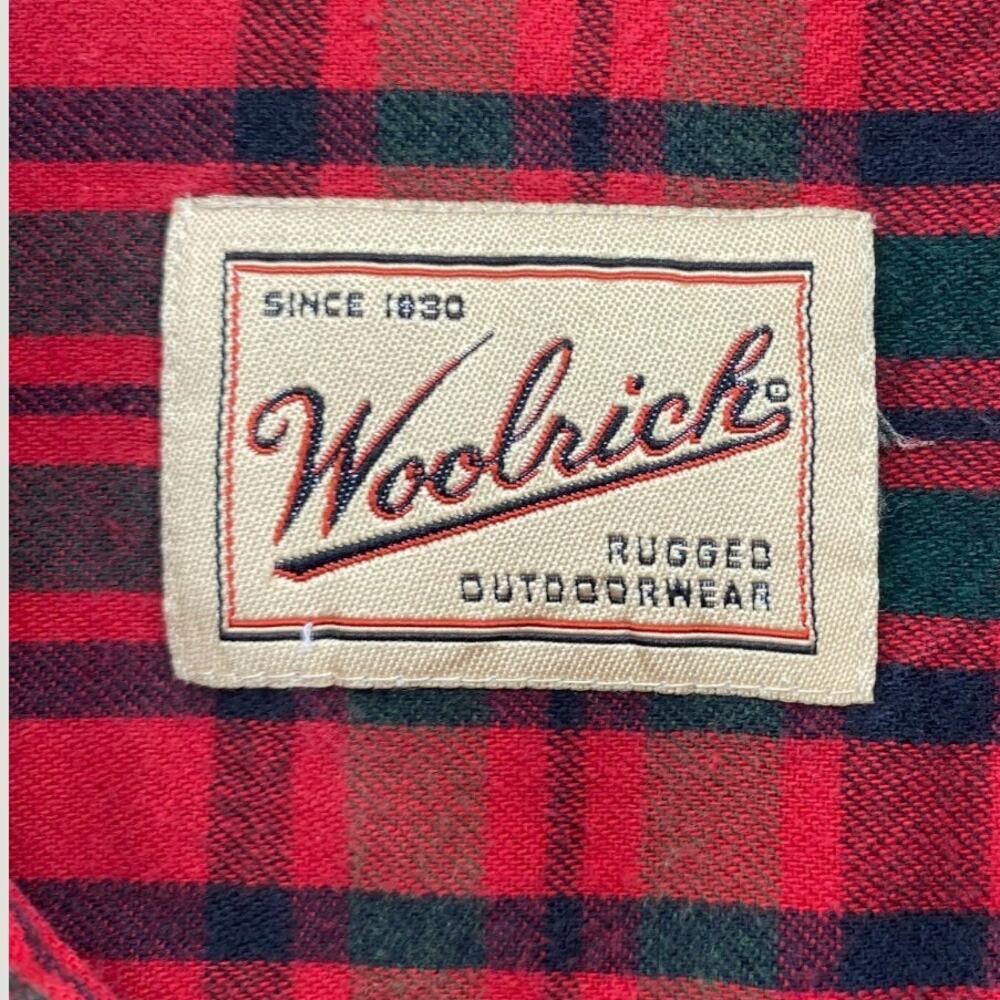 Vintage Woolrich Plaid Flannel Shirt XL Red Green Heavyweight Workwear Button Up - Picture 5 of 7